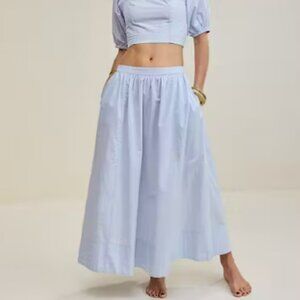 NWT aerie The New Essential Skirt - Blue and White Stripe